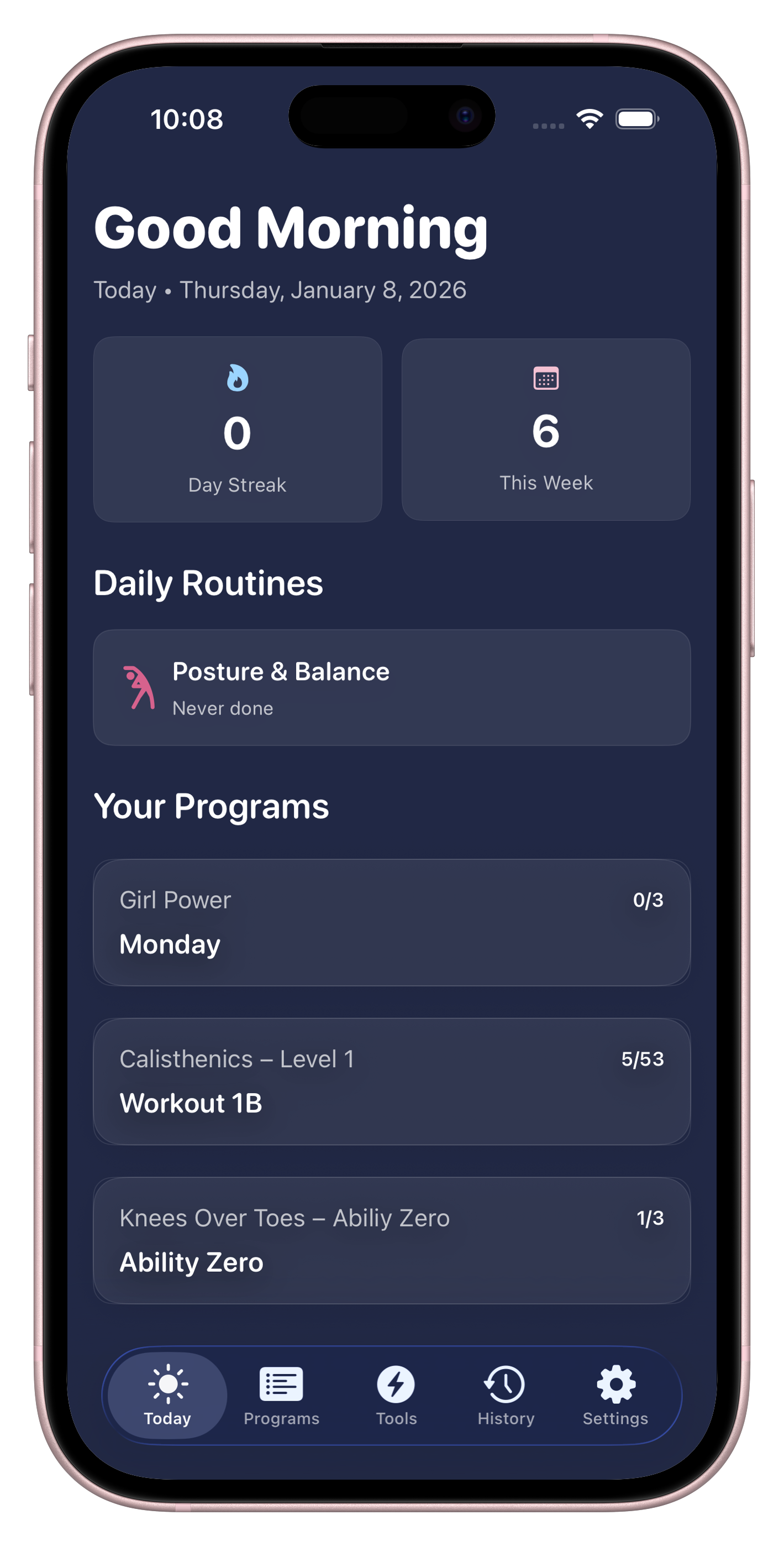 CrispyCore Today Screen